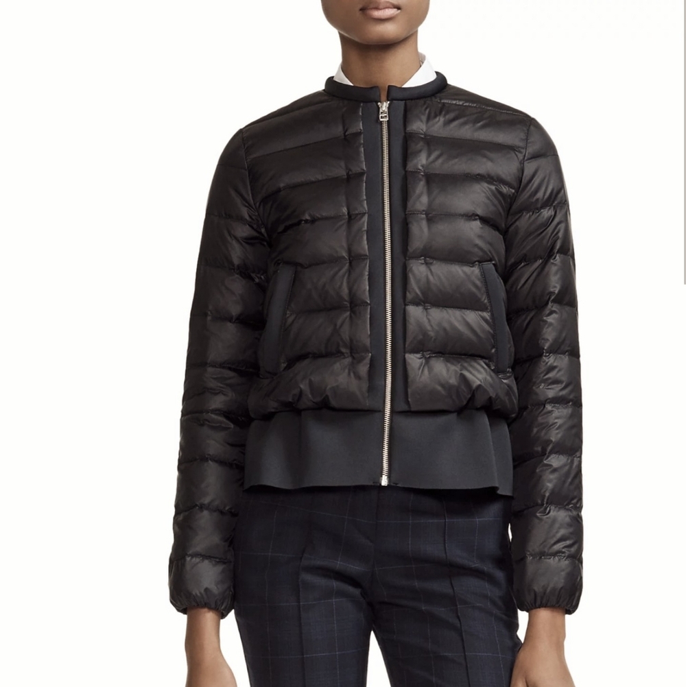 NEW Maje Gaya Down Zip jacket Duck Feathers Quilted Puffer Black